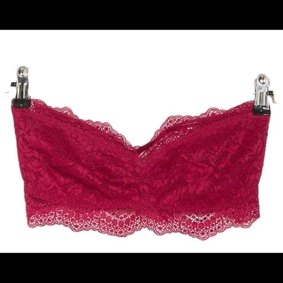 ❤NWT FREE people Burgundy lace bandeau bralette XS - Picture 4 of 7